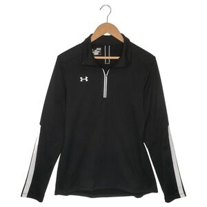 Under Armour Shirt Womens M Qualifier Loose Quarter Zip Pullover Long Sleeve Blk
